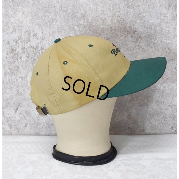 画像4: ほぼ未使用!! 90's~【USA製】【BYATEXAS】【ビンテージ】【Bay Hill】刺繍【ベージュ×ツバ緑】傘【BBキャップ】【ベースボールキャップ】サイズフリー 