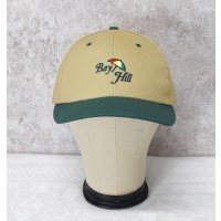 ほぼ未使用!! 90's~【USA製】【BYATEXAS】【ビンテージ】【Bay Hill】刺繍【ベージュ×ツバ緑】傘【BBキャップ】【ベースボールキャップ】サイズフリー 