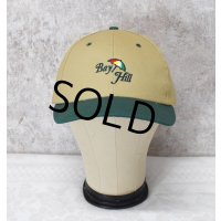 ほぼ未使用!! 90's~【USA製】【BYATEXAS】【ビンテージ】【Bay Hill】刺繍【ベージュ×ツバ緑】傘【BBキャップ】【ベースボールキャップ】サイズフリー 