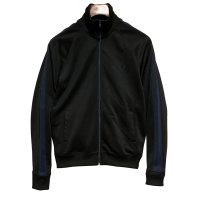 【フレッドペリー】Fred Perry【黒×紺ライン】ジャージ【トラックジャケット】ジップアップ【トラックジャージ】【サイズS】 