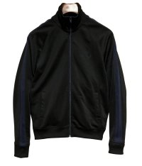 【フレッドペリー】Fred Perry【黒×紺ライン】ジャージ【トラックジャケット】ジップアップ【トラックジャージ】【サイズS】 