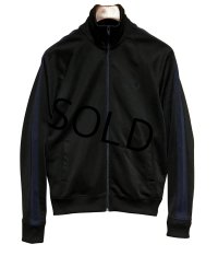 【フレッドペリー】Fred Perry【黒×紺ライン】ジャージ【トラックジャケット】ジップアップ【トラックジャージ】【サイズS】 