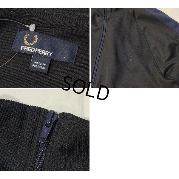 画像2: 【フレッドペリー】Fred Perry【黒×紺ライン】ジャージ【トラックジャケット】ジップアップ【トラックジャージ】【サイズS】 