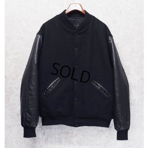 画像3: 90’ｓ~【USA製】【HEAVY DUTY】ビンテージ【鷲】ワシ バックプリント【メルトンｘレザー】【黒】【スタジャン】【サイズXL】 