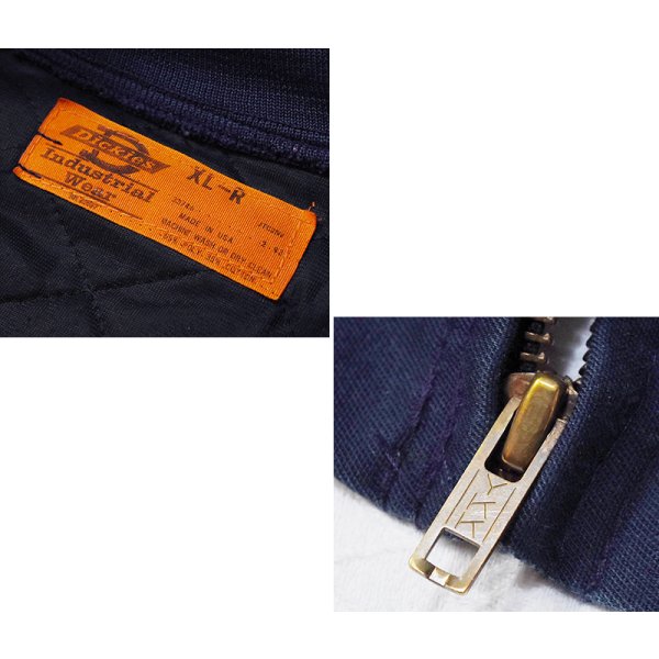 画像2: 80's【USA製】【ビンテージ】【ディッキーズ】【Dickies】【紺地】【中綿入り】【ワークジャケット】ワークブルゾン【サイズXL-R】 
