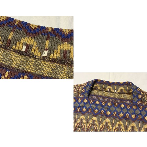 画像2: 70’s〜【ビンテージ】【ジャガード織り】【総柄】ニットセーター【ウールセーター】【サイズM程度】 