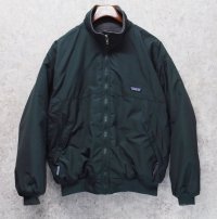 90's USA製【パタゴニア】patagonia ナイロン【シェルドシンチラジャケット 】【緑×裏地グレー】【裏フリースブルゾン】【サイズM】 