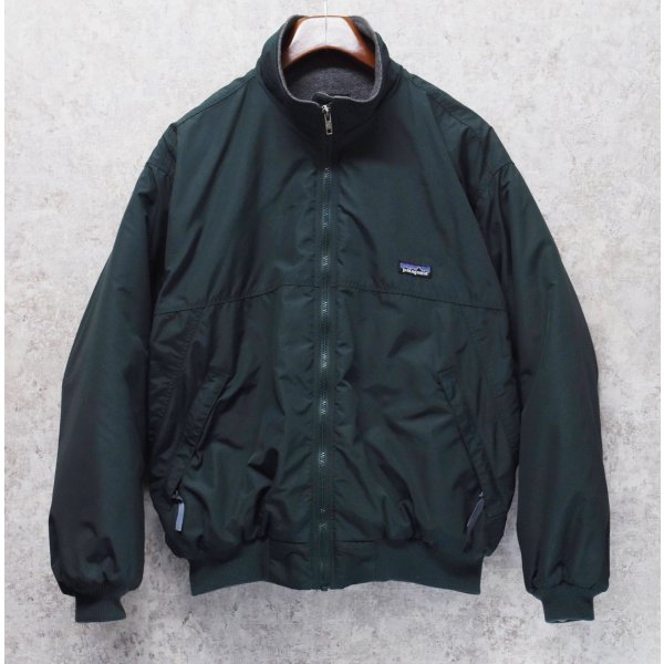 画像1: 90's USA製【パタゴニア】patagonia ナイロン【シェルドシンチラジャケット 】【緑×裏地グレー】【裏フリースブルゾン】【サイズM】 