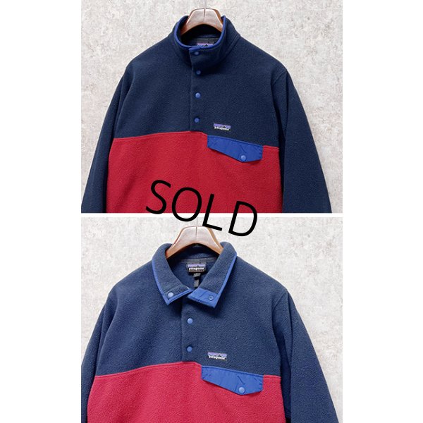画像3: ビンテージ【パタゴニア】patagonia【紺×赤】切替 【シンチラ】スナップT 【フリース プルオーバー】【サイズS】 