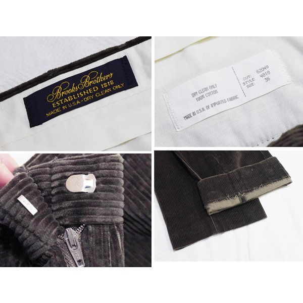画像2: 程度良好 90's【USA製】【ビンテージ】【ブルックスブラザーズ】brooksbrothers【ブラウン】【コーデュロイパンツ】コーデュロイスラックス【W36】 