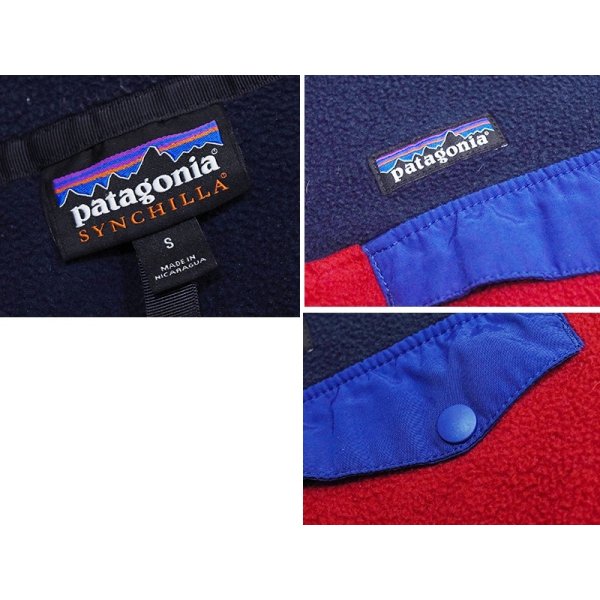 画像2: ビンテージ【パタゴニア】patagonia【紺×赤】切替 【シンチラ】スナップT 【フリース プルオーバー】【サイズS】 