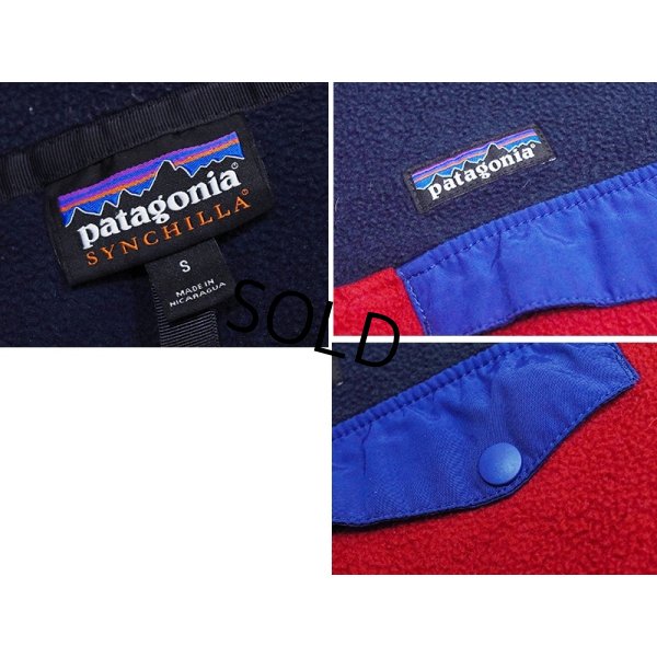 画像2: ビンテージ【パタゴニア】patagonia【紺×赤】切替 【シンチラ】スナップT 【フリース プルオーバー】【サイズS】 