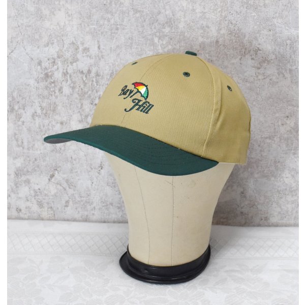 画像3: ほぼ未使用!! 90's~【USA製】【BYATEXAS】【ビンテージ】【Bay Hill】刺繍【ベージュ×ツバ緑】傘【BBキャップ】【ベースボールキャップ】サイズフリー 