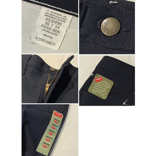 画像2: デッドストック 90's【USA製】【ビンテージ】【Wrangler】【ラングラー】紺地 ブーツカット【ランチャードレスパンツ】【スラックス】ブーツカット【フレアパンツ】【36ｘ34】 