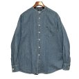 画像1: 【ビンテージ】【DOCKERS】ドッカーズ【INDIGO】バンドカラー 立ち襟【コットンシャツ】【サイズＬ】<br> (1)