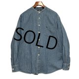 【ビンテージ】【DOCKERS】ドッカーズ【INDIGO】バンドカラー 立ち襟【コットンシャツ】【サイズＬ】 