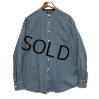 【ビンテージ】【DOCKERS】ドッカーズ【INDIGO】バンドカラー 立ち襟【コットンシャツ】【サイズＬ】 