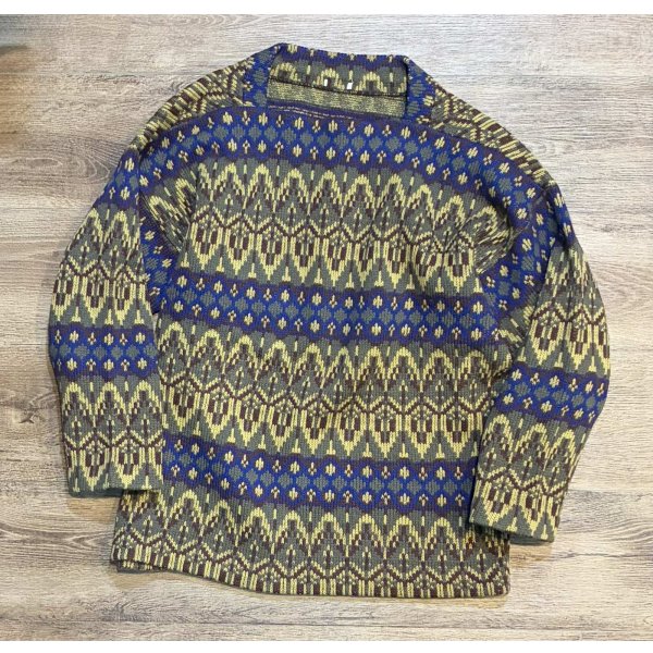 画像1: 70’s〜【ビンテージ】【ジャガード織り】【総柄】ニットセーター【ウールセーター】【サイズM程度】 