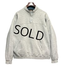 90's ビンテージ【Eddie Bauer】【エディーバウアー】【黒タグ】グレー【無地】【ハーフスナッププルオーバースウェット】【サイズL】 