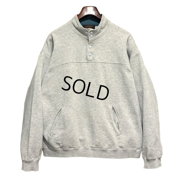 画像1: 90's ビンテージ【Eddie Bauer】【エディーバウアー】【黒タグ】グレー【無地】【ハーフスナッププルオーバースウェット】【サイズL】 