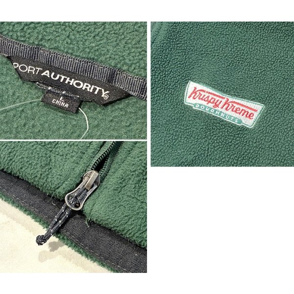画像2: 【ビンテージ】【Port Authority】【krispy kreme ドーナッツ】クリスピー・クリーム・ドーナツ 緑 ジップアップフリースジャケット【サイズL】 