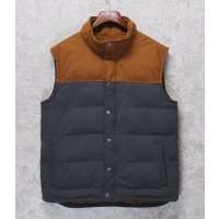  ビンテージ【パタゴニア】【PATAGONIA】グレー×ブラウン【切替】【ベスト】ダウンベスト【サイズL】 