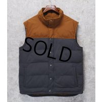  ビンテージ【パタゴニア】【PATAGONIA】グレー×ブラウン【切替】【ベスト】ダウンベスト【サイズL】 
