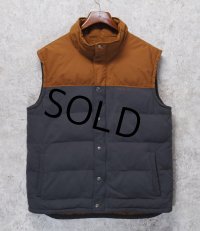  ビンテージ【パタゴニア】【PATAGONIA】グレー×ブラウン【切替】【ベスト】ダウンベスト【サイズL】 