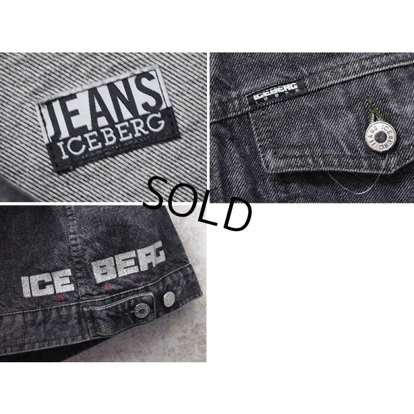画像2: 程度良好【イタリー製】ビンテージ【ICE BERG】アイスバーグ【ブラック】黒【デニムジャケット】【サイズXL】 