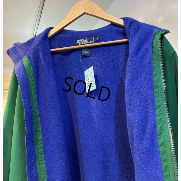 画像3: 90’ｓ〜【ラルフローレン】【POLO RALPH LAUREN】ビンテージ【緑ｘ裏地青フリース】【ナイロンＪＫＴ】【サイズＭ】 