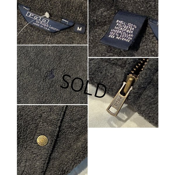 画像2: 90's USA製【ラルフローレン】【POLO RALPH LAUREN】ビンテージ【チャコール】【フリースジップアップジャケット】ブルゾン【スウィングトップ】【サイズM】 