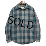 90’ｓ〜【ビンテージ】Eddie Bauer【エディーバウアー】【緑ｘグレー】チェック柄【ネルシャツ】【サイズL】 
