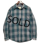 90’ｓ〜【ビンテージ】Eddie Bauer【エディーバウアー】【緑ｘグレー】チェック柄【ネルシャツ】【サイズL】 