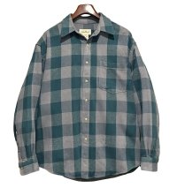 90’ｓ〜【ビンテージ】Eddie Bauer【エディーバウアー】【緑ｘグレー】チェック柄【ネルシャツ】【サイズL】 
