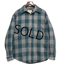 90’ｓ〜【ビンテージ】Eddie Bauer【エディーバウアー】【緑ｘグレー】チェック柄【ネルシャツ】【サイズL】 
