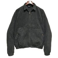 90's USA製【ラルフローレン】【POLO RALPH LAUREN】ビンテージ【チャコール】【フリースジップアップジャケット】ブルゾン【スウィングトップ】【サイズM】 