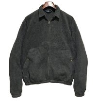 90's USA製【ラルフローレン】【POLO RALPH LAUREN】ビンテージ【チャコール】【フリースジップアップジャケット】ブルゾン【スウィングトップ】【サイズM】 