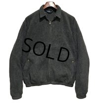 90's USA製【ラルフローレン】【POLO RALPH LAUREN】ビンテージ【チャコール】【フリースジップアップジャケット】ブルゾン【スウィングトップ】【サイズM】 
