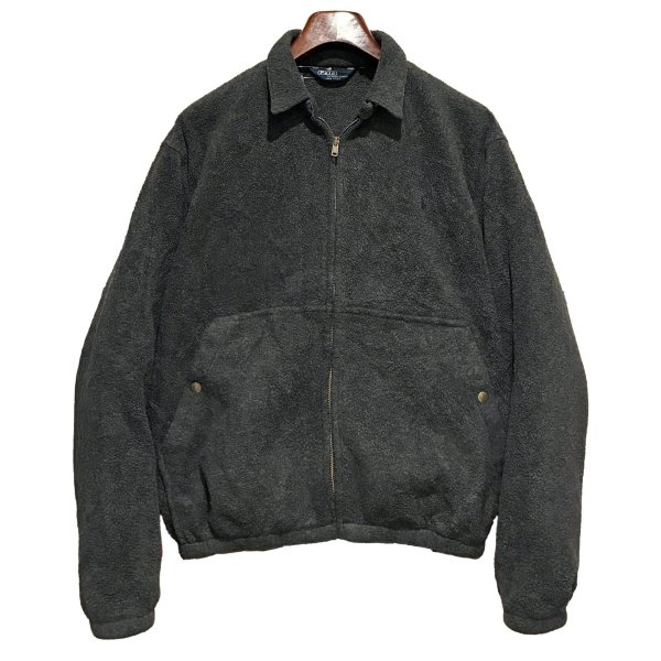 画像1: 90's USA製【ラルフローレン】【POLO RALPH LAUREN】ビンテージ【チャコール】【フリースジップアップジャケット】ブルゾン【スウィングトップ】【サイズM】 