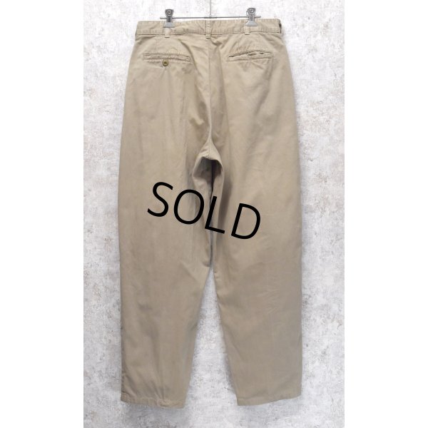 画像4: 90s~【USA製】ビンテージ【J.Crew】ジェイクルー【ベージュ】2タック【コットンパンツ】チノパン テーパードシルエット【w34】 