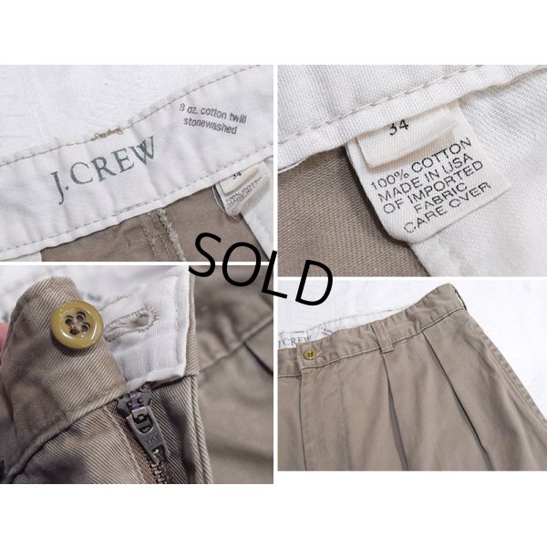 画像2: 90s~【USA製】ビンテージ【J.Crew】ジェイクルー【ベージュ】2タック【コットンパンツ】チノパン テーパードシルエット【w34】 