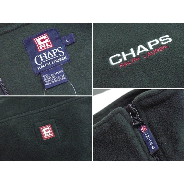 画像2: ビンテージ【CHAPS】チャップス【ラルフローレン】RALPH LAUREN【緑】フリース【ハーフジップ】【フリースジャケット】【サイズＬ】  