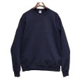 画像1: 90'ｓ【USA製】【RUSSELL】ラッセル 【ビンテージ】紺【無地】【クルーネック】前V スウェット【サイズL】<br> (1)