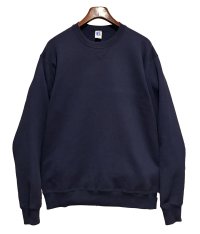 90'ｓ【USA製】【RUSSELL】ラッセル 【ビンテージ】紺【無地】【クルーネック】前V スウェット【サイズL】 