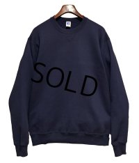 90'ｓ【USA製】【RUSSELL】ラッセル 【ビンテージ】紺【無地】【クルーネック】前V スウェット【サイズL】 