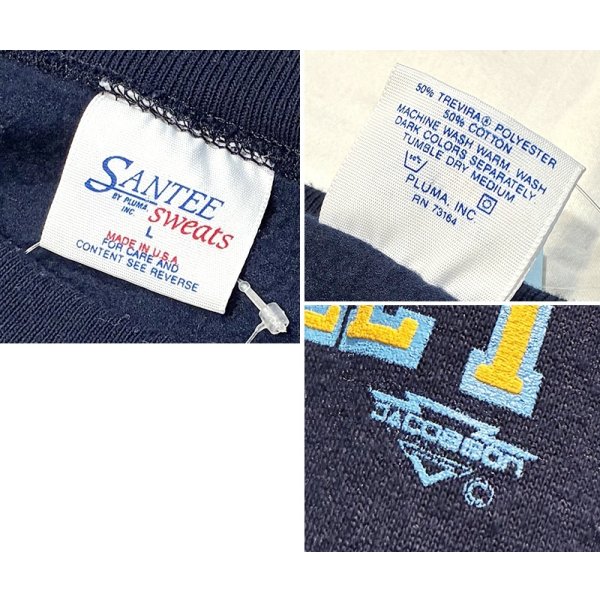 画像2: ワンウォッシュ  USA製【ビンテージ】SANTEE SWEAT【U.S.NAVY】 紺【スウェット】【サイズＬ】 
