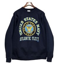 ワンウォッシュ  USA製【ビンテージ】SANTEE SWEAT【U.S.NAVY】 紺【スウェット】【サイズＬ】 