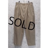 90s~【USA製】ビンテージ【J.Crew】ジェイクルー【ベージュ】2タック【コットンパンツ】チノパン テーパードシルエット【w34】 