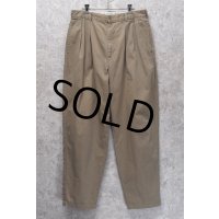 90s~【USA製】ビンテージ【J.Crew】ジェイクルー【ベージュ】2タック【コットンパンツ】チノパン テーパードシルエット【w34】 