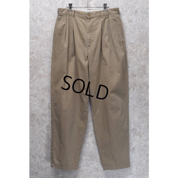 画像1: 90s~【USA製】ビンテージ【J.Crew】ジェイクルー【ベージュ】2タック【コットンパンツ】チノパン テーパードシルエット【w34】 
